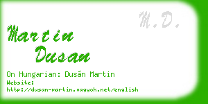 martin dusan business card